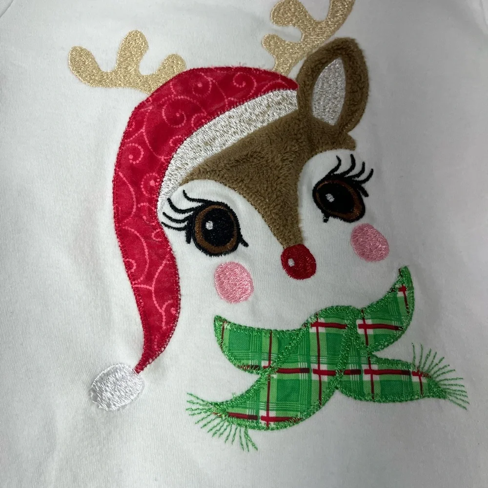 DECORATED ORIGINALS CHRISTMAS LEGGING SET DEER POLKA DOT MILLY W/FUR TRIM 3T NEW